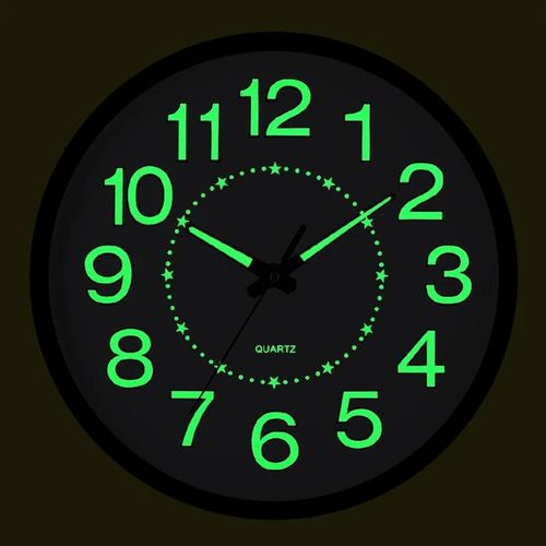 Luminous Wall Clock 12 Inch with Nightsight Silent Mechanism