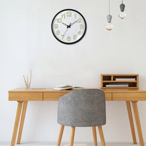 Luminous Wall Clock 12 Inch with Nightsight Silent Mechanism