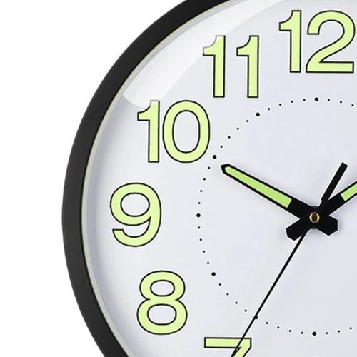 Luminous Wall Clock 12 Inch with Nightsight Silent Mechanism