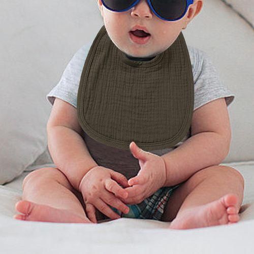 Baby Muslin Bibs Drooling Bandana Ligthweight Dark Brown