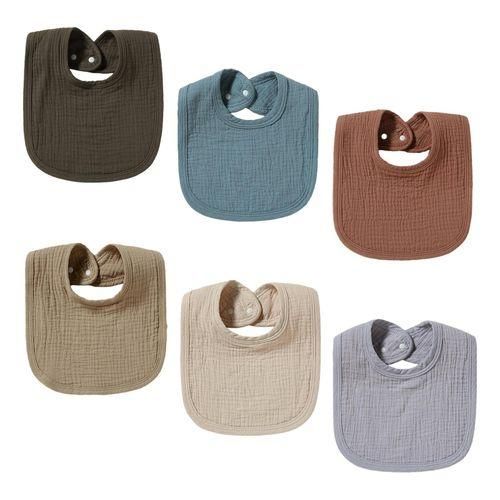 Baby Muslin Bibs Drooling Bandana Ligthweight Dark Brown