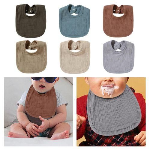 Baby Muslin Bibs Drooling Bandana Ligthweight Dark Brown