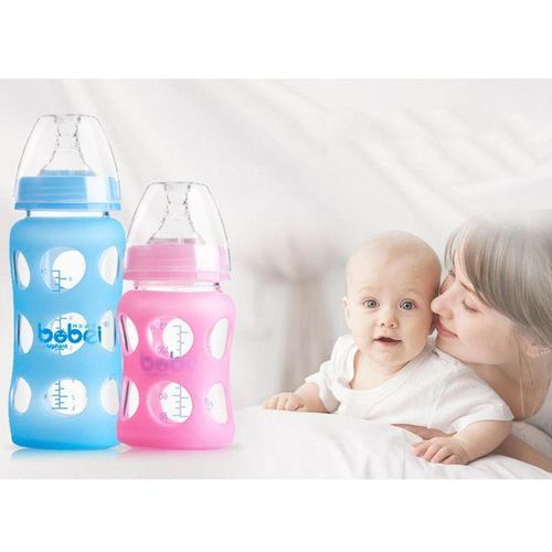 Glass Baby Covers Bottle Silicone Sleeve Protect Pink