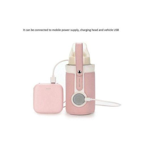 Baby Bottle Warmer USB 3 Levels Constant Heating For Home Newborn Pink