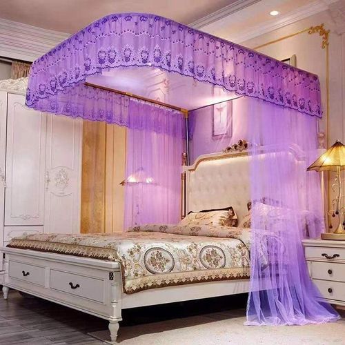 David Luxurious  Mosquito Net With 2 Stand Rail Bed Net  RA1 Purple