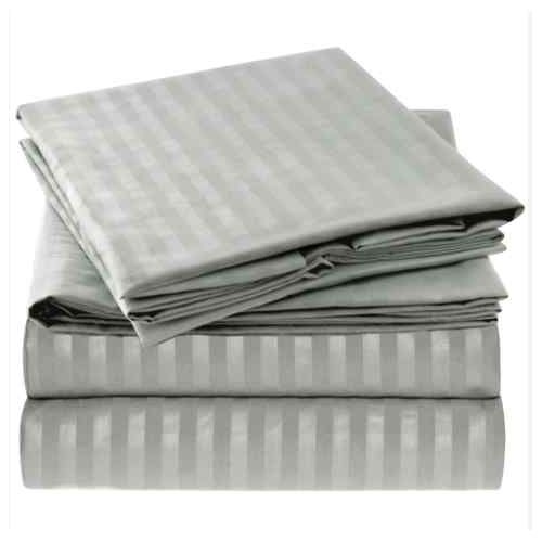 5*6 Strips Double Grey Cotton  Bed sheets.