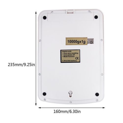 10Kg Digital Kitchen Weighing Scale / Balance - White
