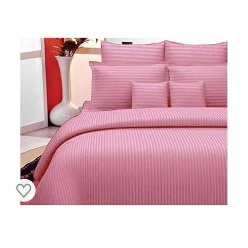 Grace Foam 5*6 4Pc Double Cotton  Bedsheets - 2 Bed Sheets & 2 Pillow Cases - Light Pink