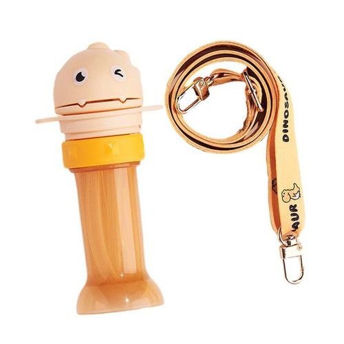Baby Water Bottle Cap With Straw Juice Yellow With Strap