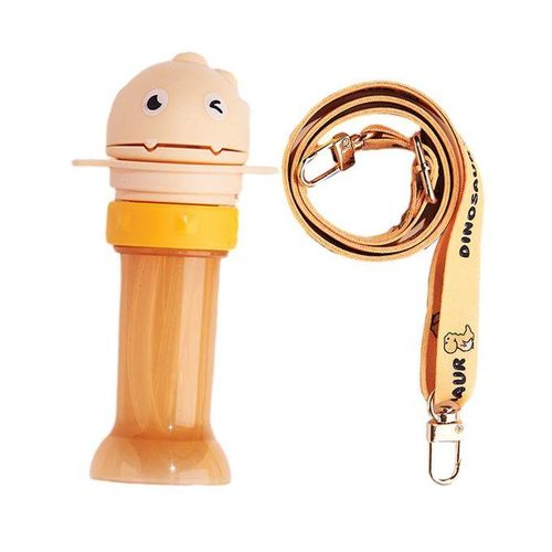 Baby Water Bottle Cap With Straw Juice Yellow With Strap