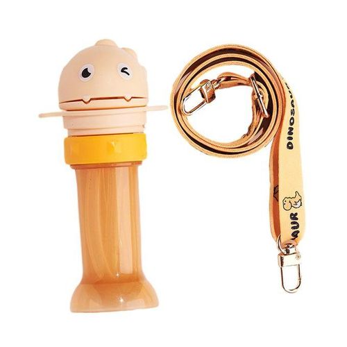 Baby Water Bottle Cap With Straw Juice Yellow With Strap
