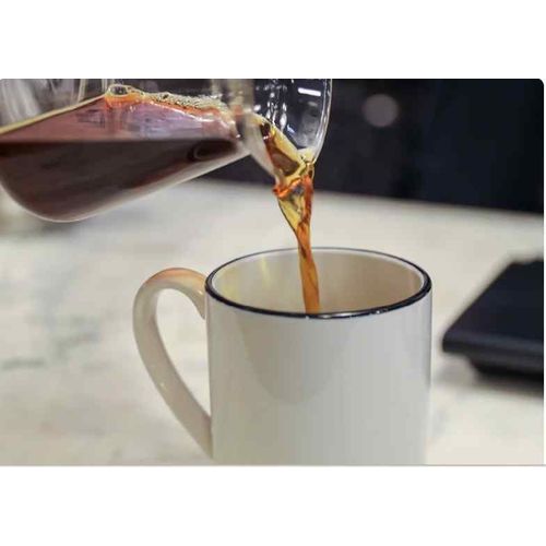 Sawa Set of Porcelain Glazed White cups with Black Rim- 6 Pieces A001-28