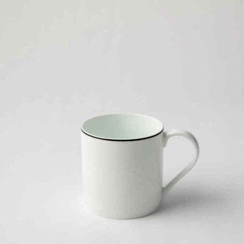 Sawa Set of Porcelain Glazed White cups with Black Rim- 6 Pieces A001-28