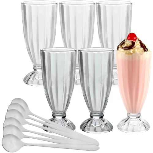Sundabest Set of 6 milkshake/Ice-cream glasses