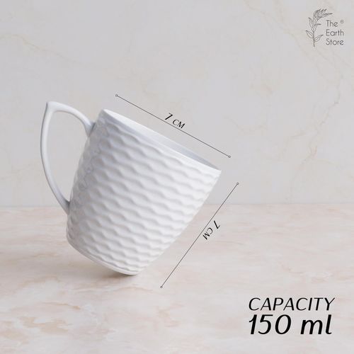Sundabest White Ceramic Tea Mugs-6Pcs