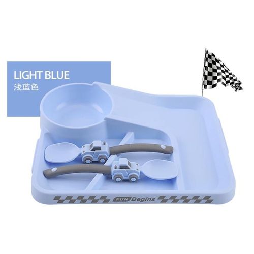 Children Tableware 4-Piece Set Cartoon Car Children's Complementary Food Without BPA