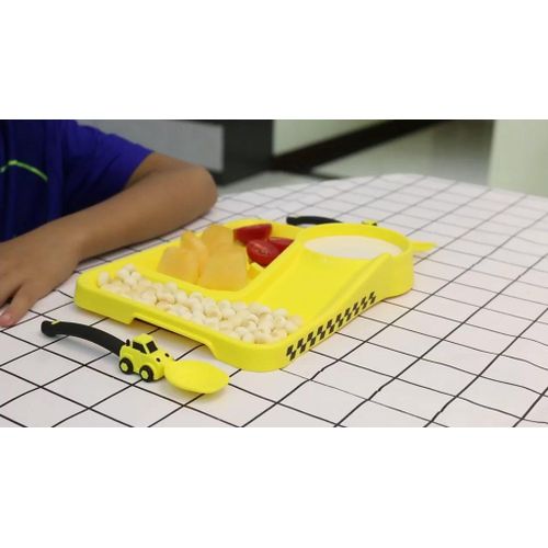 Children Tableware 4-Piece Set Cartoon Car Children's Complementary Food Without BPA