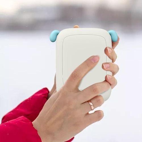 Hand Warmer 4000mAh Two In One Reusable For Cold Winter Hiking White