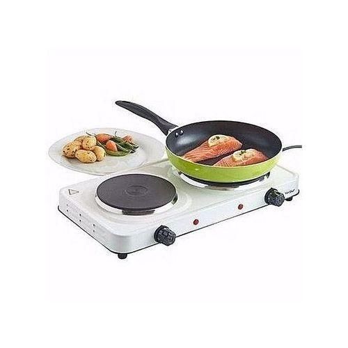 Hot Plate Solid Double Electric Cooker - White [Color May Vary]