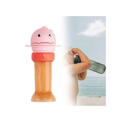 No Spilling Water Bottle Caps With Straw Replacement Pink