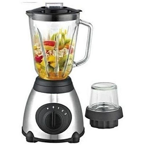 2 In 1 Ice Crushing Powerful Blender Glass - Silver
