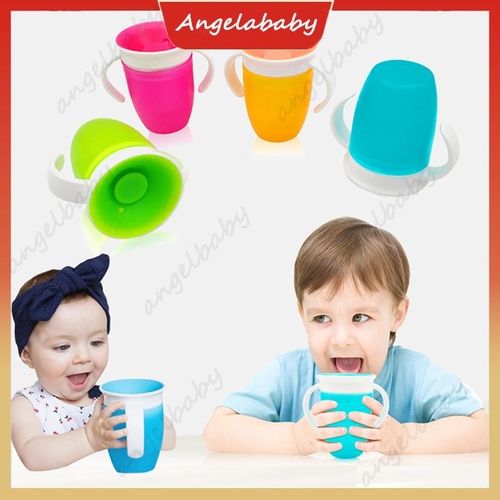 Baby Leak Proof 360° Cup/Baby Handle Training Cup/240ml Lid Training Cup