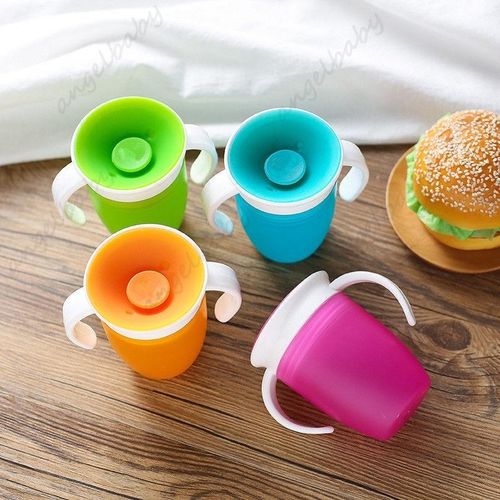 Baby Leak Proof 360° Cup/Baby Handle Training Cup/240ml Lid Training Cup
