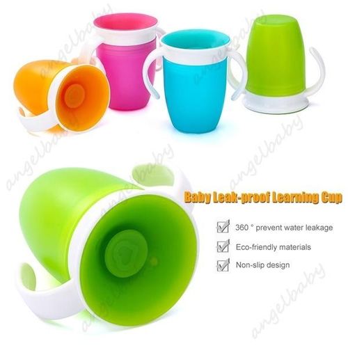 Baby Leak Proof 360° Cup/Baby Handle Training Cup/240ml Lid Training Cup