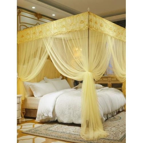 David Ultimate Protection & Cozy Mosquito Net With 4 Stainless Steel Stand & 3 Doors Design Bed Net S1 CREAM