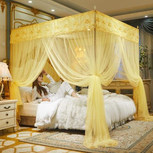 David Ultimate Protection & Cozy Mosquito Net With 4 Stainless Steel Stand & 3 Doors Design Bed Net S1 CREAM