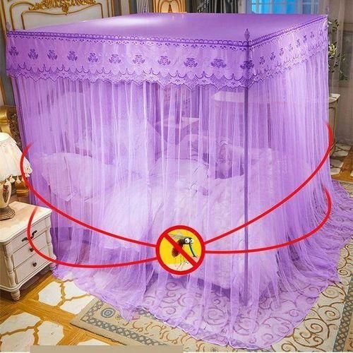 David Ultimate Protection & Cozy Mosquito Net With 4 Stainless Steel Stands & 3 Doors Design Bed Net S1  PURPLE