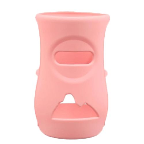 Silicone Sleeves for Baby Bottles Solid Color Anti-fall Silicone Bottle Cover Household Baby Feeding Supplies,Pink,240mL NO5235
