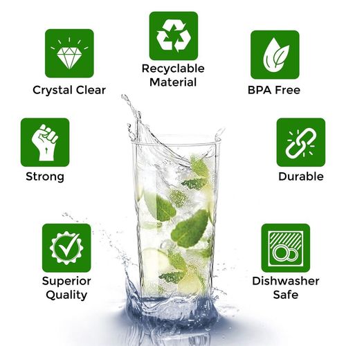 Sundabest Drinking Glasses 6 Pieces – Clear..(design may vary)