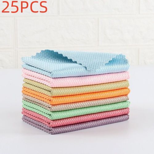 25PCS Fish Scale Rag Kitchen Towel