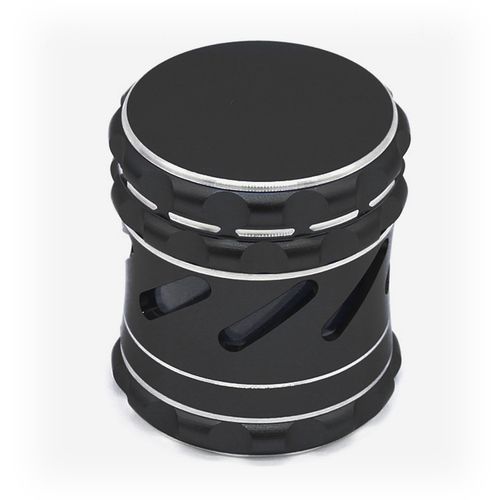 Metal Herb Grinder Removable Mess Screen Easy Clean Black