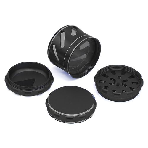 Metal Herb Grinder Removable Mess Screen Easy Clean Black