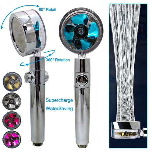 Handheld Shower Head With Turbo Fan ON/Off Pause Switch