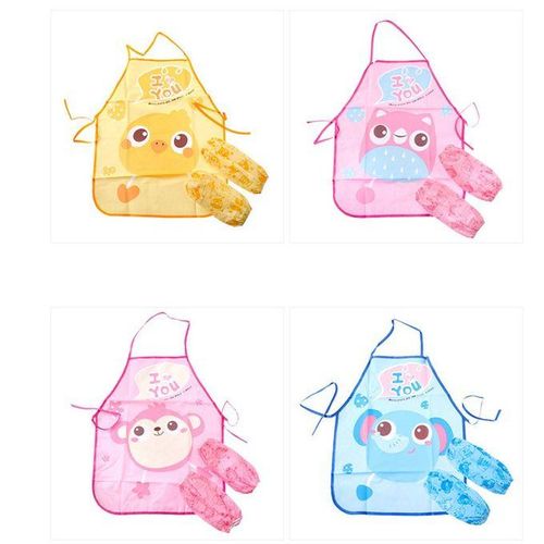 Waterproof Anti-dress Children Kids Eat Aprons Sleeveless Gowns Kitchen Bibs