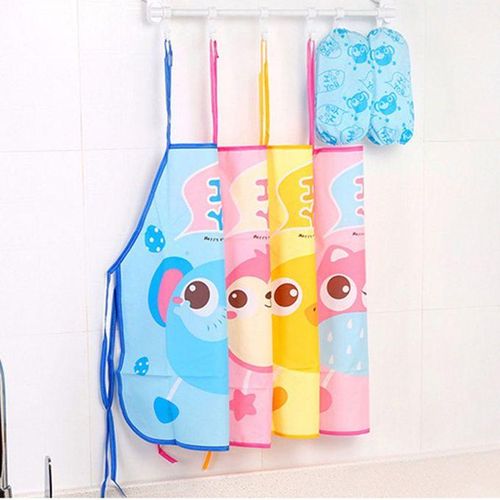Waterproof Anti-dress Children Kids Eat Aprons Sleeveless Gowns Kitchen Bibs