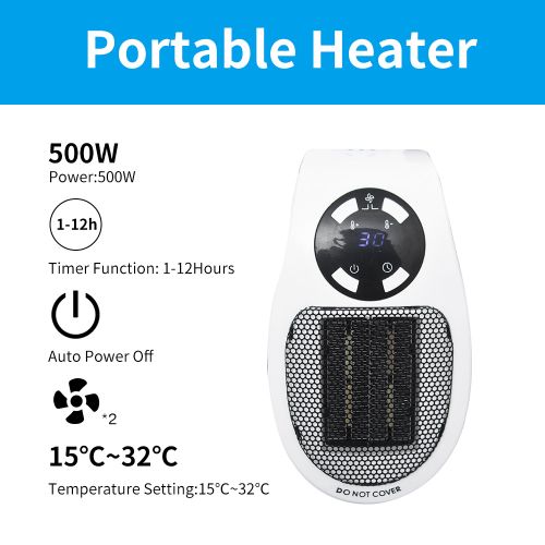 Portable Electric Warmer Adjustable Temperature For Office