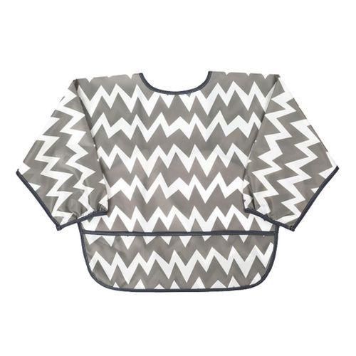 Drooling Teething Waterproof Bib With Sleeve For Baby Grey