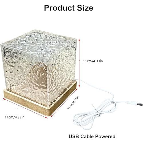 Dynamic Water Ripple Projection 3Colors  Control Night Lamp