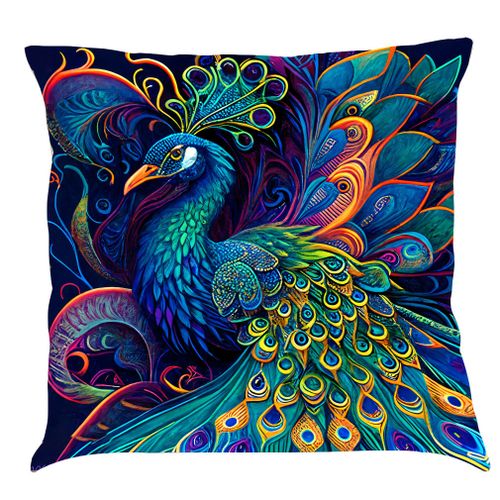 18x18in Peacock Decorative Throw Pillow Case For Home Office