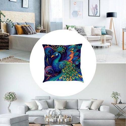18x18in Peacock Decorative Throw Pillow Case For Home Office