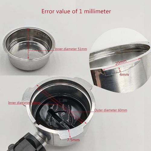 51mm espresso machine handle filter accessory 2 cups pressure coffee basket for SACHI/HOMIX/VITEK/GYPAS/GEEPAS