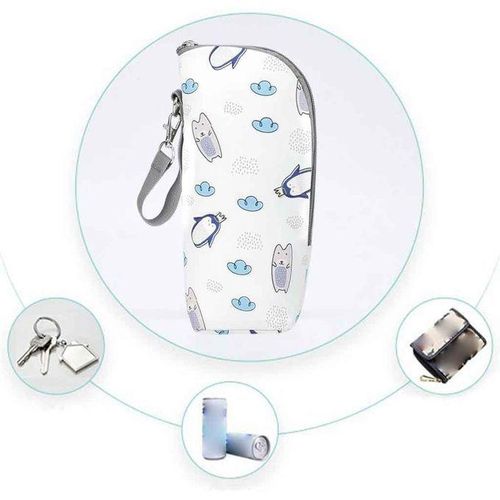 Water Bottle Thermal Bag Cooler Bag Travel Mug Cartoon White