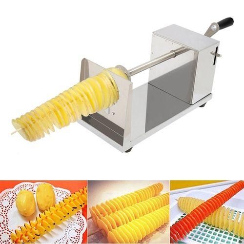 Sunsky Stainless Steel Manual Spiral Tornado Tower Hand Shake Potato Rotary Chips Twister Slicer Cutter