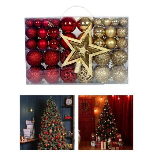 101x Christmas Ball Ornaments DIY Tree Top Star For Gold