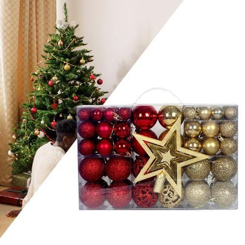101x Christmas Ball Ornaments DIY Tree Top Star For Gold