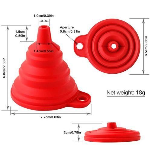 Canning Lifter with Handles and 3 Size Silicone Funnel Red